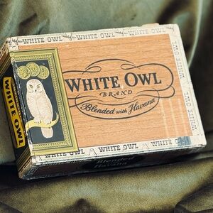 Antique White Owl Cigar Box